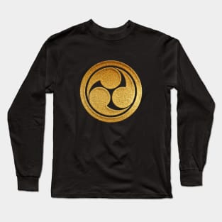 Gold Maruni Hidari Mitsu Tomoe Kamon Long Sleeve T-Shirt